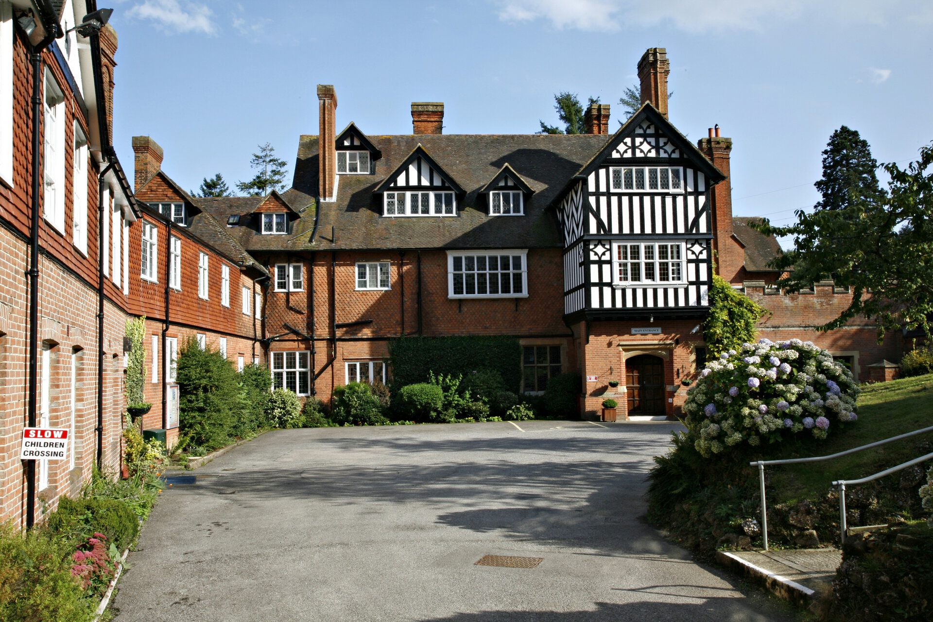a facade of the school