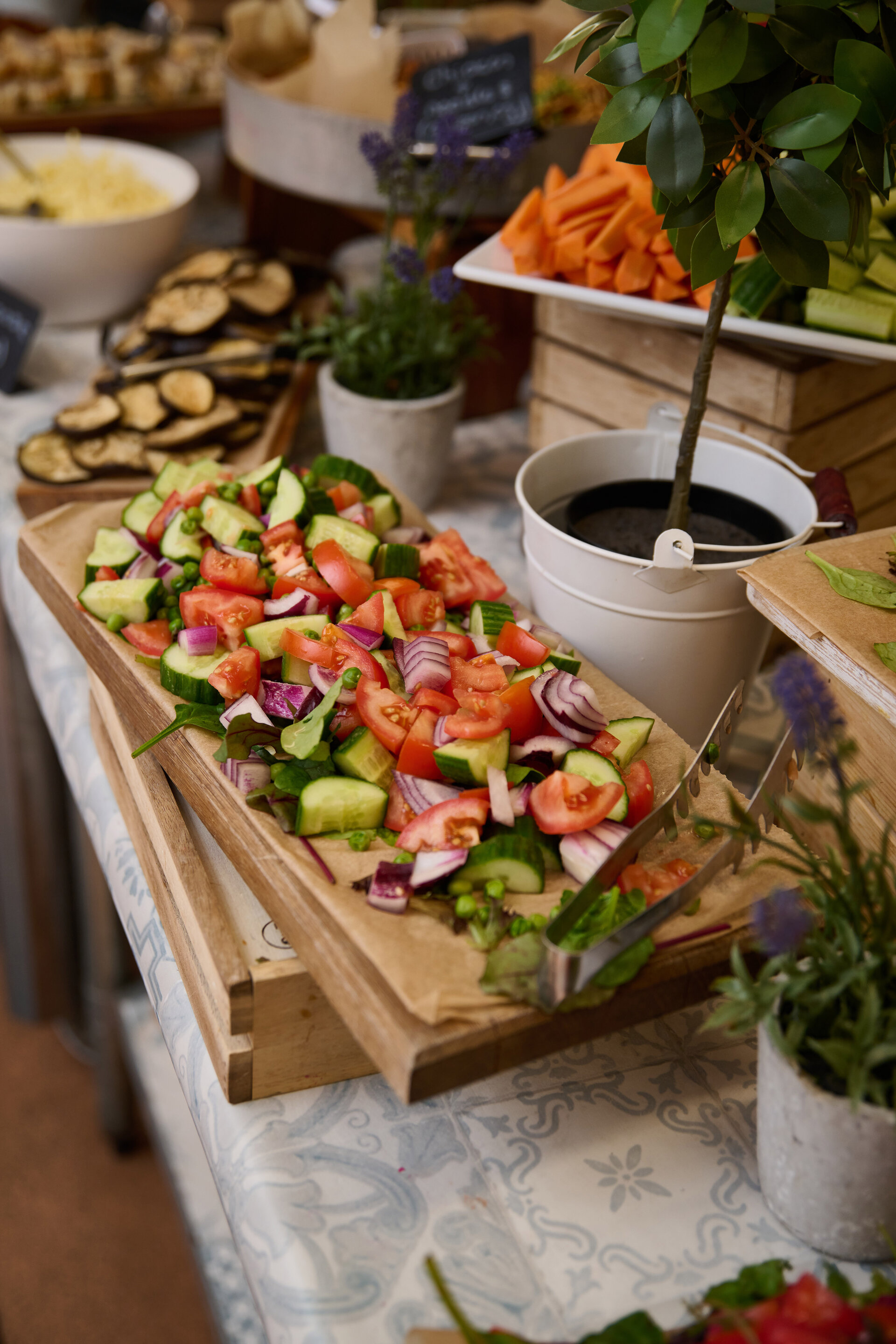 buffet on the table
