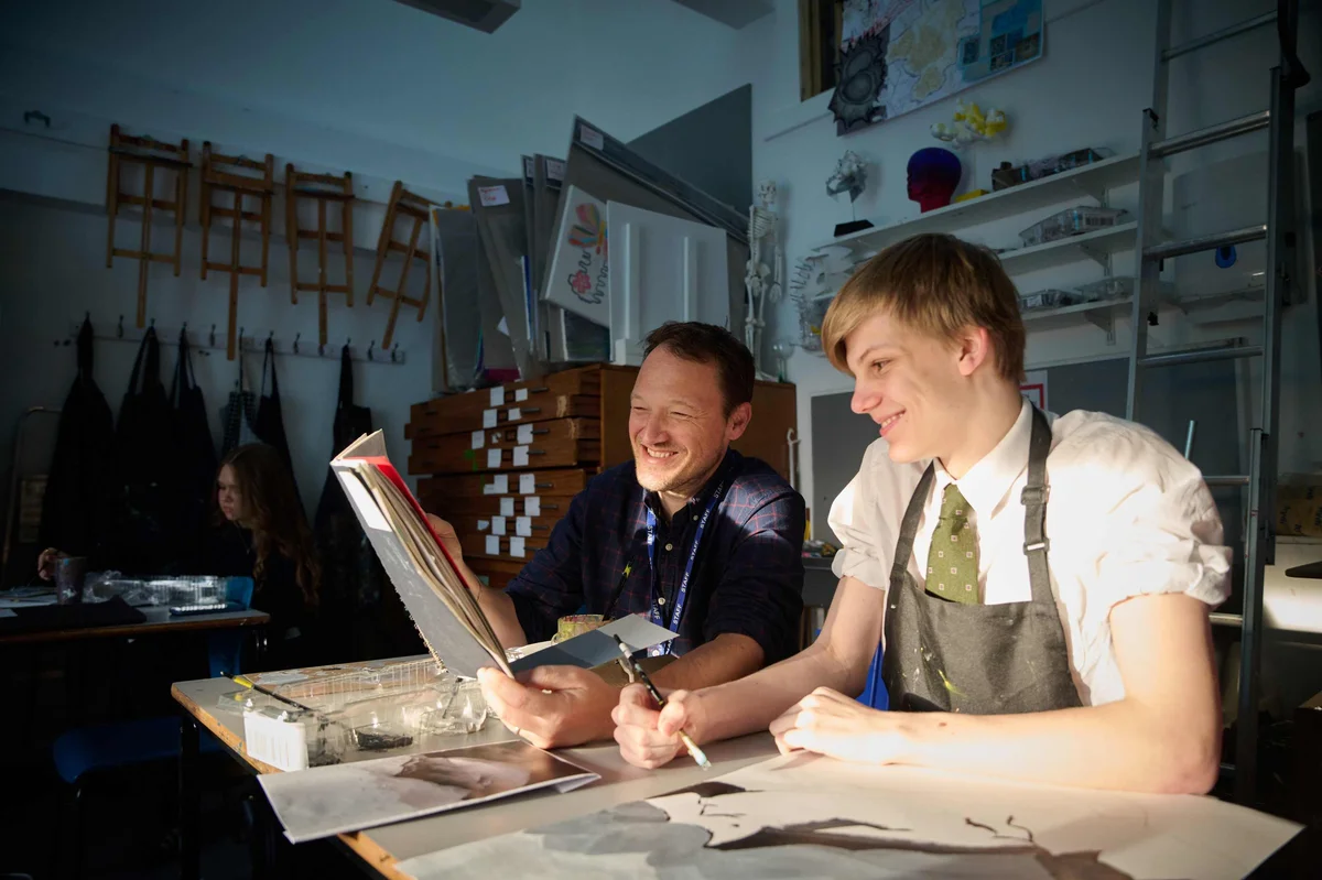 student and teacher during the lesson