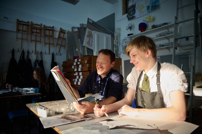 student and teacher during the lesson
