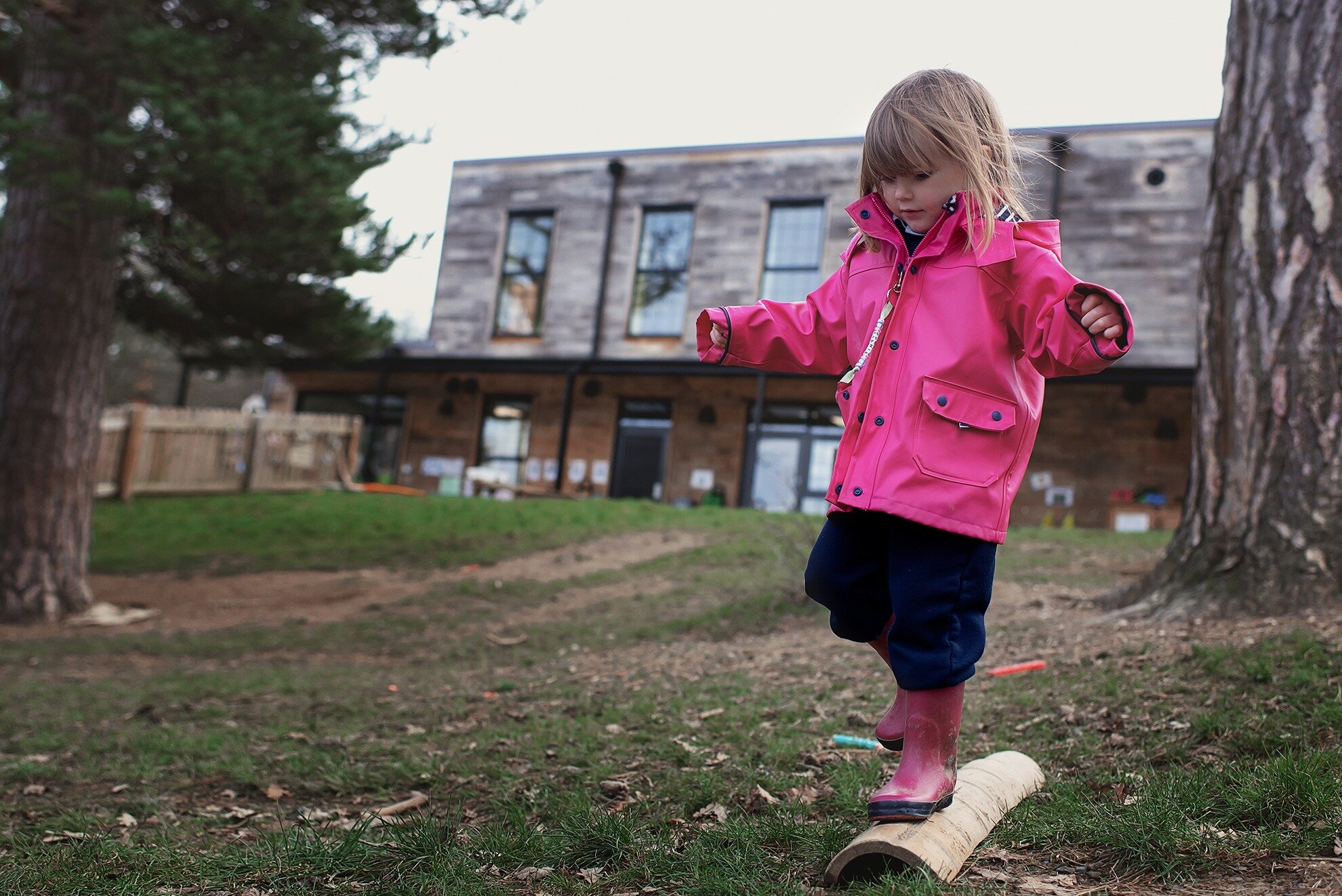 a student playing in the schoolyard