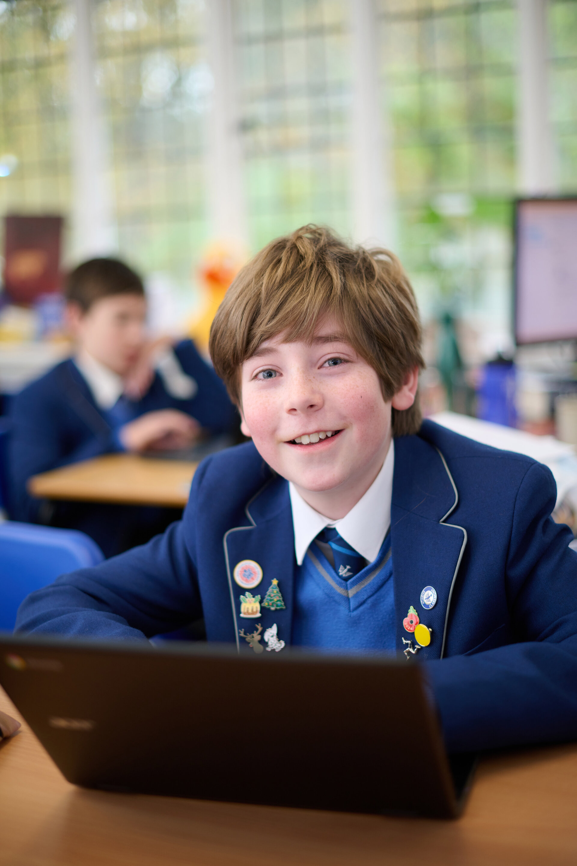student at the computer